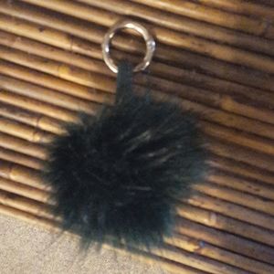 NWOT cute fluffy dark green charm/keychain